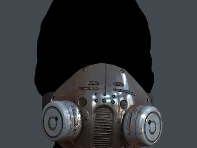 Gas mask helmet 3d model scifi Low-poly  Low-poly 3D model 425