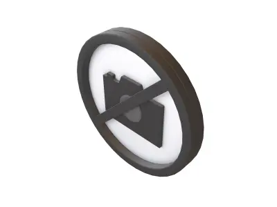 Prohibited Camera Symbol V1 005 Low-poly 3D model