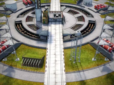 Rocket launch complex 3D model