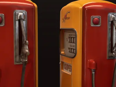 Vintage Gas Pump  Low-Poly 3D model