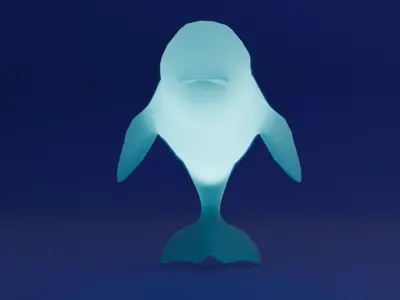 Indirect lighting of beluga and dugong 3D model