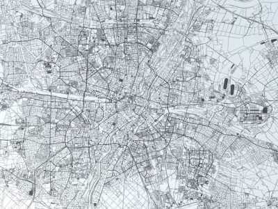 Munich Road Network and Streets 3D model