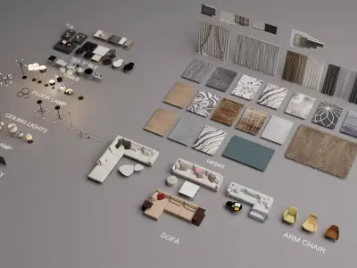 Interior - Sofa - Living Collection - 3D model 3D model