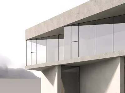 Showroom building Low-poly 3D model