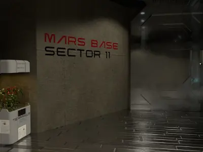 sci-fi cafeteria 3D model