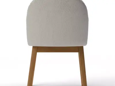 Wayne Dining Chair Boucle White Blonde Low-poly 3D model