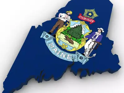 Maine Political Map 3D model