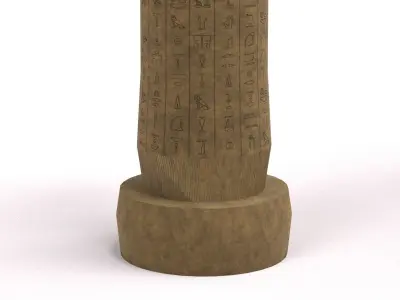 Customizable Egyptian Pillar Low-poly 3D model
