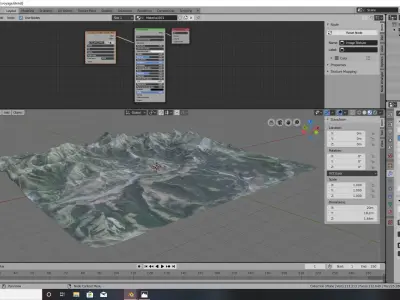 Voyage mountains and clouds Low-poly 3D model