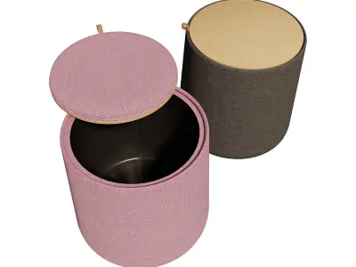 Alicia Storage Stool and Coffee Table Low-poly 3D model