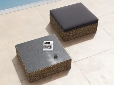 San Diego Low Table and Stool 3D model