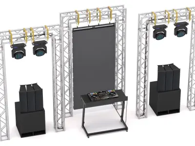 Dj Booth Stage 3D model