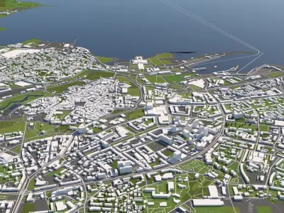 Tallinn Estonia 50x50km 3D City Map 3D model