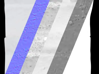 Snowdrift by the road 3D model