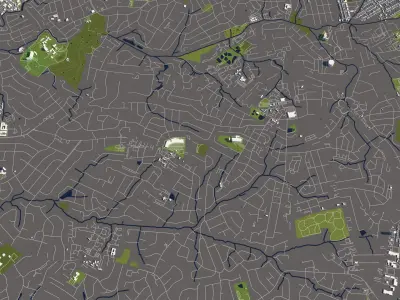 Charlotte 50x50km City Map 3D model