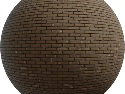 Thin Tan Brick Wall PBR Texture Texture