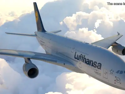  Lufthansa Airbus A380 Rigged 