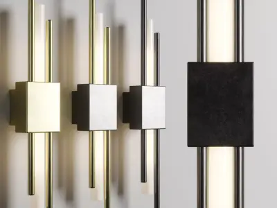 Modern Minimalist Cylindrical 1-Light LED Wall Sconce Lamp Low-poly 3D model