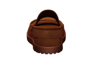 Cartoon High Poly Subdivision Brown Shoes Suede 3D Model Low-poly 3D model