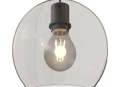 Pendant lamp with glass shades 3D model