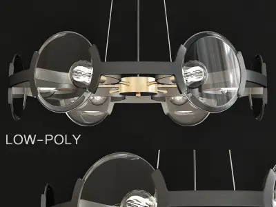 Chandelier collection low poly 3d model light fixture with tw... Low-poly 3D model
