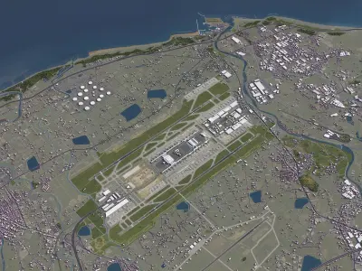 Taiwan - Taoyuan International Airport - TPE Low-poly 3D model