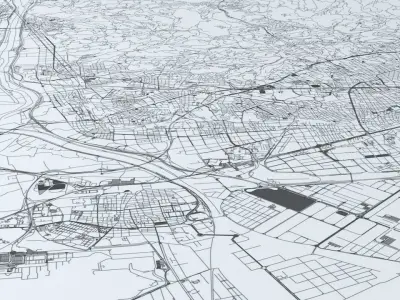 Barcelona Road Network and Streets 3D model
