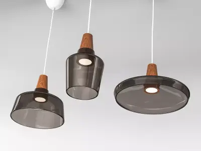 Set of 3 pendant lights 3D model