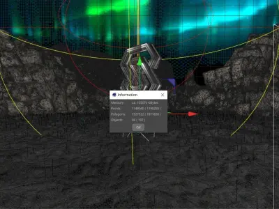  Aurora Mountain Crystal Ground Ore Scifi LOGO desert Cyberpunk 3D model