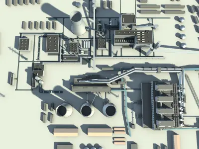 Thermal Power Plant 3D model