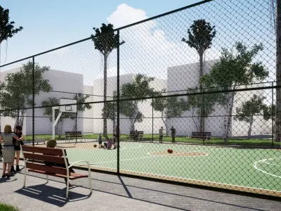BASKETBALL COURT Low-poly 3D model