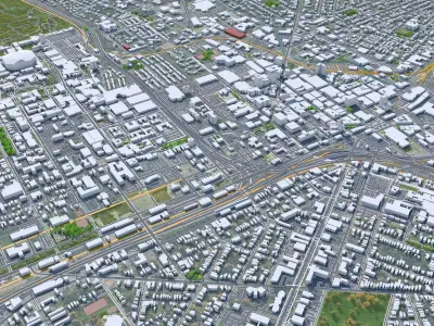 Syracuse City New York USA Low-poly 3D model