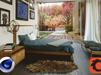 Bedroom  For furniture photography  3D model