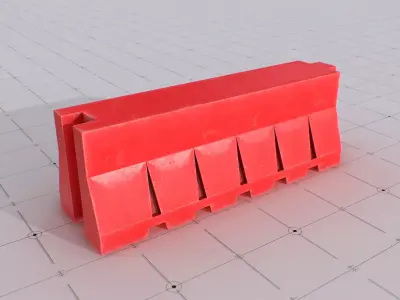 Red Traffic Barrier Low-Poly prop Low-poly 3D model