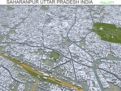 Saharanpur Uttar Pradesh India 30km Low-poly 3D model