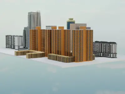 city 3d model 3D print model
