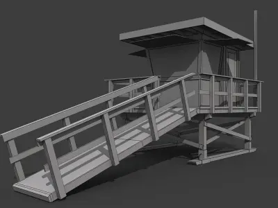Lifeguard Tower Low-poly 3D model