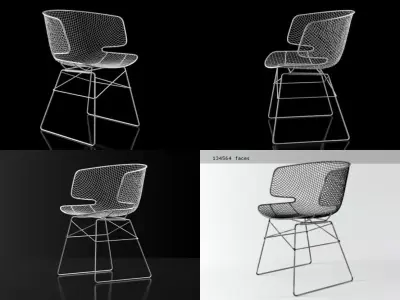Arkys wire mesh dining chair 3D model
