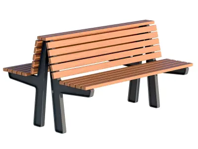 City Bench 02 Low-poly 3D model