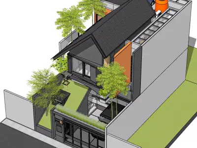 Japandi Modern Minimalist House 3D Model Architecture 3D model