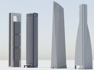 Madrid Cuatro Torres Bussines Area 3D Model Pack