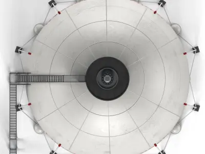 Oil Tank Industrial Sphere  Low-poly 3D model