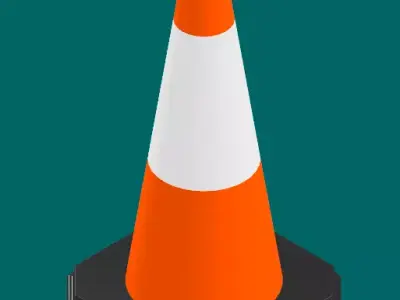 Traffic Cone UK Low-poly 3D model