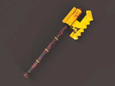 Sci-Fi Axe Low-poly 3D model
