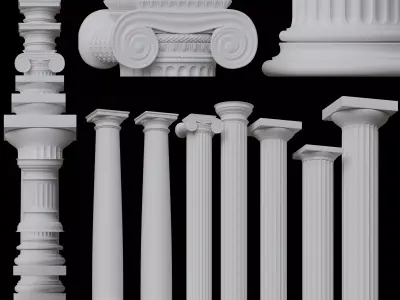 Classical architecture columns 3D model