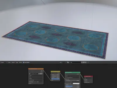 Worn Colorful Traditional Rug Low-poly 3D model