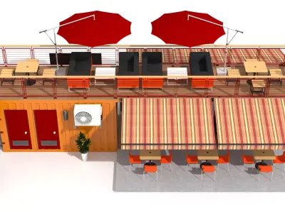Shipping Container Fast Food 3D model