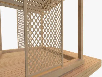 Wooden Pergola 3D model