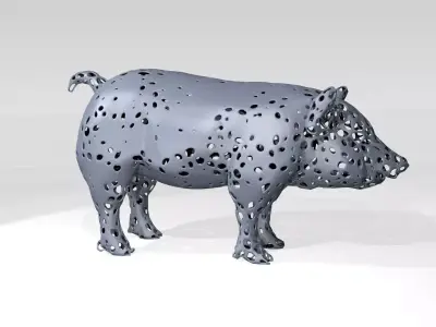 Pig Voronoi 3D model