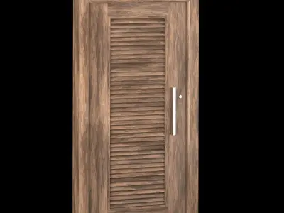 Interior-exterior Wooden Door 3D model 7